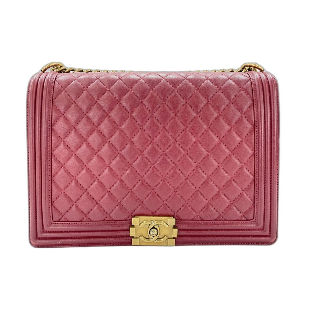 CHANEL Boy Chanel Large Shoulder Bag, Red